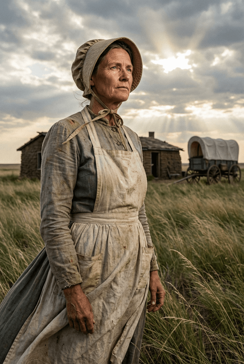 Portrait of a pioneer woman from the 1883 journey