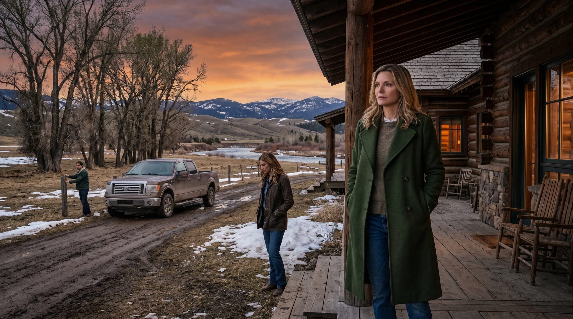 Michelle Pfeiffer as Stacy Clyburn in Montana landscape 